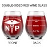 AGMDESIGN Funny Two Sided Good Day Bad Day Don't Even Ask NP Nurse Practitioner Wine Glass, Gift for Doctor, Medicine, Assistant, Physician, Nurse, Students, Graduation Gifts for Men Women
