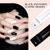 CANNI 2Pcs Hema-Free Black White Gel Nail Polish Set- Black and White Gel Polish Kit, Soak Off LED Nail Gel Manicure Kit DIY at Home Salon Gifts for Women Girls