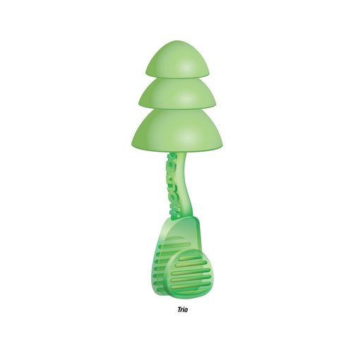 Moldex M6445 Corded Reusable Earplugs, Glide Trio Triple Flange (50 per Dispenser)