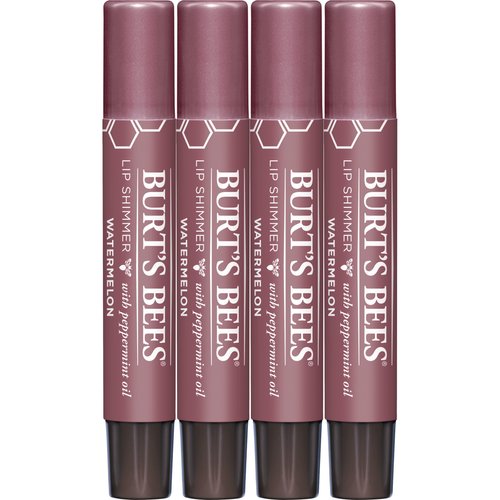Burt's Bees Shimmer Lip Tint Easter Basket Stuffers, Tinted Lip Balm Stick, Moisturizing for All Day Hydration with Natural Glowy Pigmented Finish & Buildable Color, Watermelon (4-Pack)
