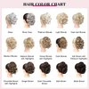 REECHO Ponytail Extension, 9" Claw Clip in Short Curly Wavy Pony Hair Extension Jaw Clip on Pony Tail HP001 Hairpiece for Women - Chocolate Brown with Highlights