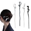 4PCS Hair Stick Abstract Minimalist Irregular Hair Sticks for Buns Punk Metal Hair Chopsticks Chinese Hairpin Hair Accessories for Women