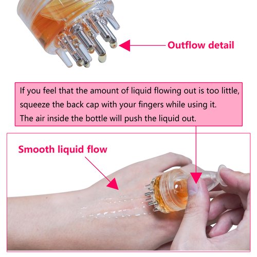 YeulYuuri Hair Oiling Applicator, 3 ml - Portable Root Comb Ball Hair Oil Applicator Bottle, Scalp Massager Hair Growth, Easy to Clean, Hygienic