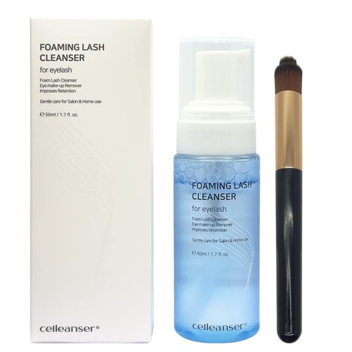 CELLEANSER Foaming Lash Cleanser/Wash for Extensions & Natural Lashes/Makeup bubble Remover 50ml / 1.7 fl Oz