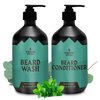 Striking Viking Beard Wash Conditioner - Beard Shampoo Paraben & Sulfate Free for Men - Deep Cleansing for all Beard Types (Beard Wash & Conditioner (Peppermint & Eucalyptus)