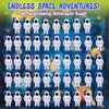 Forest & Twelfth Pack of 48 Astronaut Paratrooper Mini Figures 3” Bulk Astronaut Toys, Fun Parachute Toys for Kids, Great as Party Favors, Stocking Stuffers, Develops Imagination