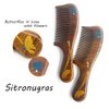Sitronugras Wooden Comb,Handmade Comb, Fine Teeth Sandalwood Comb for Wavy,Straight hair, No Static Reduce Tangle Combs for Men Women,Wooden Hair Comb with Handle with free storage pouch