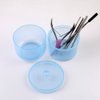 1 Piece Nail Art Tool Cleaning Cup Nail Art Tool Sterilizer Cup Nail Tools Cleaning Tray Box Container Net Basket Case Manicure Tools Jar Soak Box for Nail Art Accessories, Blue