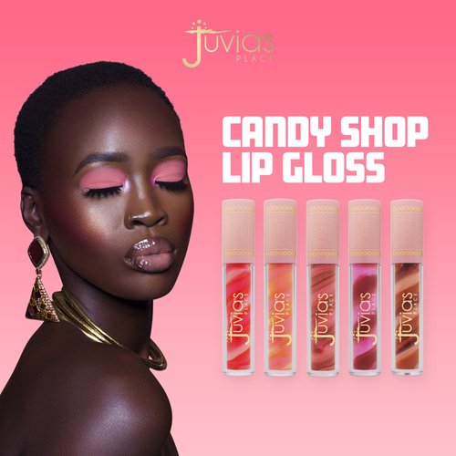 Juvia's Place Candy Shop Lip Gloss StrawberryNCream - Moisturizing Beauty Tinted Clear Glows Hydrating Long Lasting Plumping Shine Glossy Colored Pout Stains Plumper Light Glaze Balm Makeup