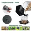 Jealoeur Bird Feeders for Outside Bird Feeder with a Latch Feature,Retractable Bird Feeders for Outdoors Hanging, Wild Bird Seed for Outside and Garden Decoration Yard for Bird Watchers (Black)