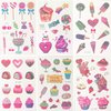 18 Sheets of Dessert Temporary Tattoos Cartoon Rainbow Ice Cream Lollies Cookie Cake Heart Tattoo Stickers for Girls Boys Kids Adults – Great for Birthday Party Sweet Summer Party Supplies