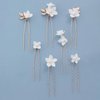 7 Pieces U shaped Vintage Gold Leaf Hair Pins for Women Handmade New Material Polymer Clay Flower Wedding Hair Pins Bridal Accessories Jewelry