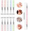 10PCS Nail Art Gel Carving Pen Acrylic Nail Dotting Pen Rhinestone Handle Double-Ended Silicone Nail Art Pen Brushes for Design Nail Foil Carving Drawing and 3D Effect Shaping Drawing Dotting Tools