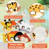 Lonfliness 36 Set Jungle Animal Masks Crafts for Kids Safari Animal Mask Paper Art Craft Kit DIY Zoo Face Mask Stickers Masquerade Birthday Dress-Up Party Favors Classroom School Activities Supplies