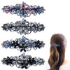 4 PCS Elegant Hair Barrettes for Women Ladies, Flower Crystal Rhinestones Barrettes Spring Hair Clip Accessories Women Fashion Ponytail Holders Barrettes for Daily Wear Mothers Day present