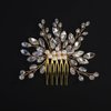 BERYUAN Bridal Pearls Rhinestone Hair Comb Pearls Rhinestone Beads Side Comb Silver Gold Wedding Headpiece Handmade Pearls Wedding Hair Comb for Women (gold)