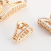 Kolifu Metal Hair Clips for Women Hair Claw Clips Medium for Thick Hair 3 Pack (Acetic acid+pearl+glossy) (KLF220518-3PCS MIX)