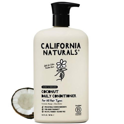 California Naturals Conditioner w/Coconut Milk, Vitamin E for Dry Hair & Scalp Care in Women & Men, Natural, Vegan, Paraben & Sulfate Free, Color Safe Conditioner, All Hair Types, 16.5 fl oz