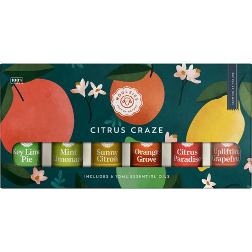 Citrus Craze Essential Oil Set of 6 | Includes Key Lime Pie, Mint Limonana, Sunny Citron, Orange Grove, Citrus Paradise, & Uplifting Grapefruit | for Diffuser, Massage, or Topical Use 10 ML