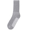 Falari Men Women Anti Slip Grip Non Skid Crew Cotton Diabetic Socks For Home Hospital (3-pairs Grey, 9-11 Women/Men Size)