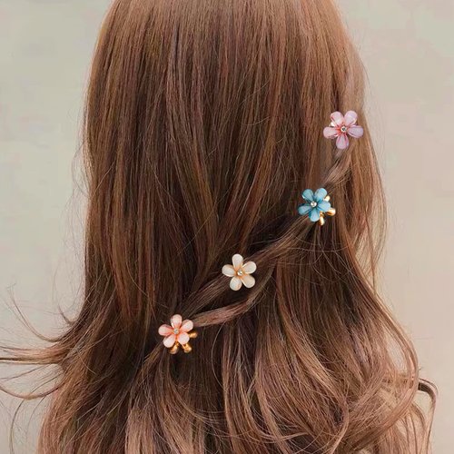 CUBACO 12pcs Mini Flower Hair Clips for Girls, Small Hair Decoration for Girls Hair Accessories for Girls
