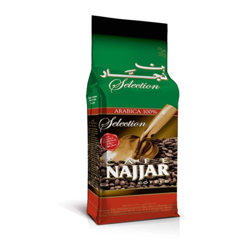 Café Najjar, Turkish Coffee with Cardamom, 450 Gr, 100% Arabica Coffee Beans, Ground Coffee, Dark Roast, Lebanese Coffee, Arabic Coffee, Coffee Beverages, Works with Turkish Coffee Machine.