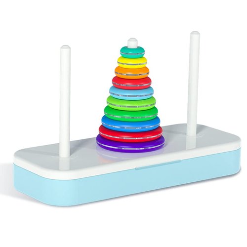 TANCH Hanoi Tower Puzzle All in One Logical Thinking Tower of Hanoi Brain Teaser Puzzle Stacking Boxes Game Toys for Kids and Adults 10 Rings