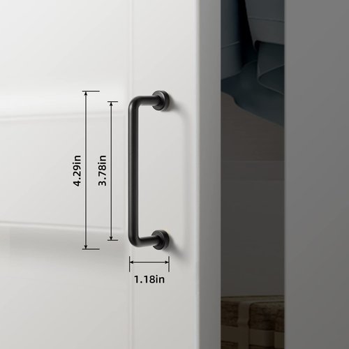 Goo-Ki 6 Pack 3 3/4" Center to Center Matte Black Modern Cabinet Pulls Solid Contemporary Home Improvement Hardware Brushed Drawer Pulls Zinc Alloy Kitchen Handles