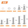 HELIFOUNER 147 Pieces M6 x 8mm /10mm /12mm /16mm /20mm /25mm /30mm, Button Head Socket Cap Screws Bolts Washers Nuts Kit, 304 Stainless Steel