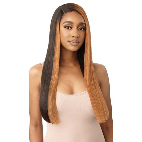 Outre Color Bomb Synthetic HD Lace Front Wig - INANNA, Long Straight Hair Wigs with High Heat Res...