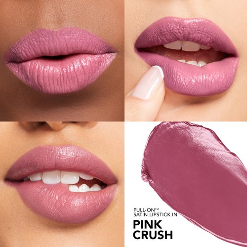 Buxom Full-On Plumping Satin Lipstick, Formulated with Hyaluronic Acid & Sunflower Wax, Moisturizing Creamy Lipstick, Satin Finish, Weightless, Cruelty Free