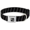 Dog Collar Seatbelt Buckle Diagonal Stripes Black Gray 15 to 26 Inches 1.0 Inch Wide