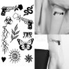 Oottati 2 Sheets Small Tiny Temporary Tattoo Stickers Old School Gun Rose Butterfly Spider Net Snake Heart