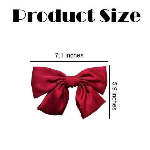 3 Pcs Christmas Satin Bow Hair Clips for Women French Big Bow Hair Accessories Silky Ribbon Hair Bows Christmas Hair Barrettes Holiday Birthday Wedding Party Favors