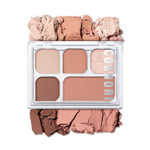 COSNORI My Moment Eye Palette - 5 Colors Pigmented Matte, Shimmer and Glitter Eyeshadow Palette, Highly Blendable, Multi-Use Eye Palette (03 Snug Rose)