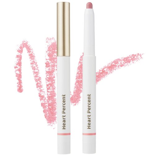 Heart Percent Dote On Mood Lip Pencil, Long-Lasting Creamy Lip Crayon Smooth Color Liner Retractable Lipstick Pencil 0.8g, #02. Creamy Pink