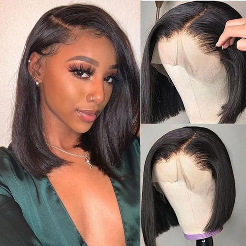 12Inch Bob Wig Human Hair 13x4 HD Lace Front Wigs Human Hair Pre Plucked Pre Cut 180% Density Short Wigs for Black Women