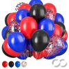 60PCS Blue Red and Black Balloons,Blue Red and Black Balloon Arch Kit Red Black and Blue Birthday Decorations,Suitable for Hero Party Birthday Shower Graduation Party Decorations