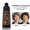 Meidu Instant Dark Brown Hair Color Shampoo for Women & men, Permanent Hair Dye Shampoo for Gray, 100% Grey Coverage, 3 in 1 Herbal Ingredients, 500ml