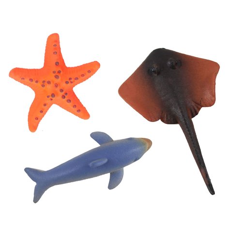 Grow an Ocean Animal in Water - Add Water and it Grows up to 9" - Sea Critter Toy Bath Fun Science Expanding Novelty Magic Absorbent Polymer Toy (Set of 3 Random Animals)