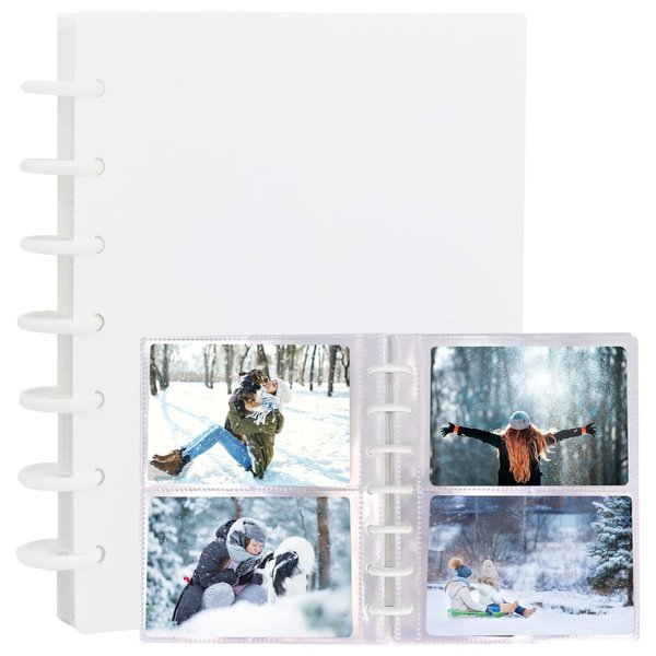 Tugle Photo Album 4x6 Photos, 80 Pockets Hard Cover Small Mini Capacity Pictures Album for Family Wedding Anniversary Baby Vacation (White)