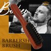 Boar Bristle Hair Brush, Slick Back Hair Brush with Wood Handle & Thick Medium Stiffness Bristles, Detangles Hair, Fights Frizz, Professional Barber, Styling &Women's and Men's Grooming Accessories