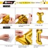 23pcs Birthday Balloons Banner, 3D Gold Premium Mylar Foil Ecofriendly Letter Happy Birthday Banner with 5pcs Star Balloons Kits for Kids Girls Boys Men Adults Birthday Party Decorations Supplies