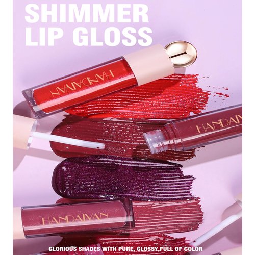 Easilydays Shimmer Lip Gloss,Shine Liquid Lipstick Glossy Shimmer Finish, Glitter Sparkly Smooth Primer Lip Tint,Moisturizing Matte Lip Glaze Fine Glitter Waterproof Non-Stick Cup for Girls Women(#08)