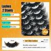 loladook 25 MM Lashes Mink 8D Volume Long Fluffy Mink Lashes D Curl Soft Big Dramatic Strip Fake Lashes 25mm Thick False Eyelashes Pack