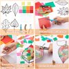 18 Pcs Thanksgiving Fall Paper Craft for Kids DIY Autumn Tissue Paper Leaf Suncatcher Kit with 20 PVC Contact Paper and 30 Colored Cellophane Paper for Kids Classroom DIY Crafts Art Party Supplies