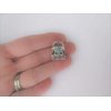 Generic Tiny mini silver metal flower hair claw clip with turquoise stone