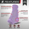 Sleeve Stars Ankle Brace for Sprained Ankle, Plantar Fasciitis Relief Ankle Support for Women, Ankle Compression Sleeve w/ Strap (Single/Light Purple)