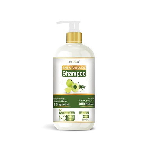 Unisaif Amla Shikakai Shampoo - Organic Shampoo for Dry Damaged Hair and Growth | Increase Shine | Silky Texture | Paraben & Sulphate Free | Silicon Free (300 ml)