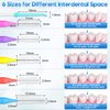 300 Pcs Interdental Brushes for Braces, 6 Size Soft and Bendable Braces Brush for Cleaning, Toothpick Dental Tooth Flossing Head Oral Dental Hygiene Flosser Teeth Gum Braces Tooth Cleaning Tool